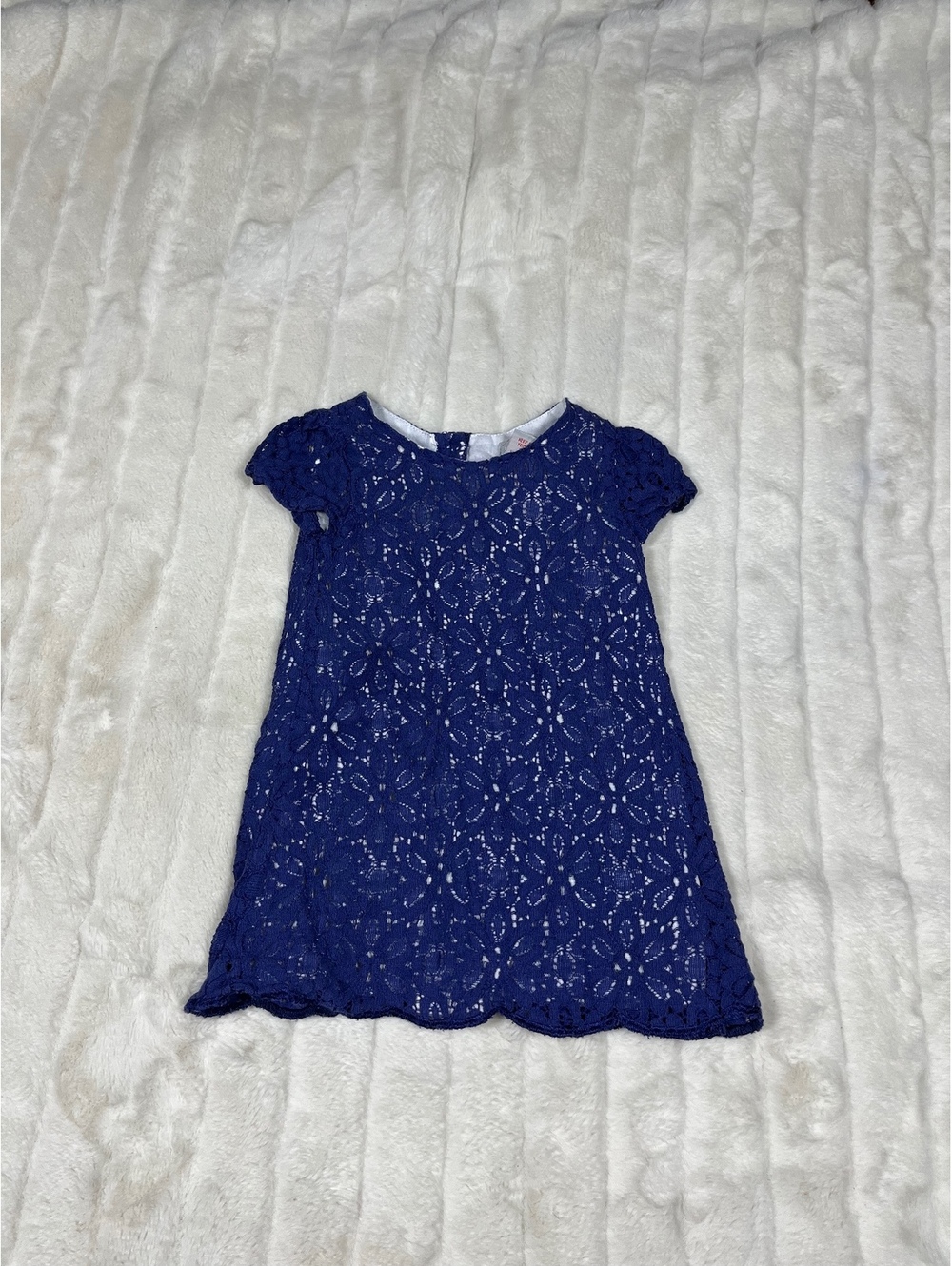Tahari Baby Toddler 2T Dark Blue White Layered Lace A-Line Spring Fall Dress